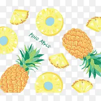 卡通菠萝背景图案