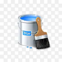 蓝色油漆桶