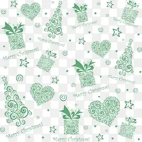 绿色圣诞礼物圣诞树花纹创意