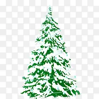 扁平手绘风格创意绿色的圣诞树