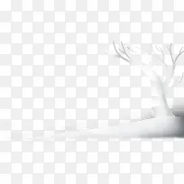 白色冬天树雪地下雪