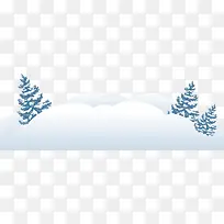 白色冬日雪地圣诞树