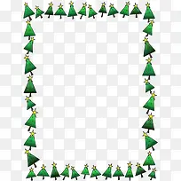 绿色圣诞树装饰边框节日