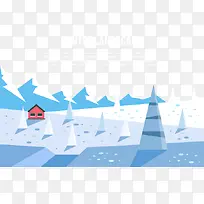 矢量下雪的景色插图
