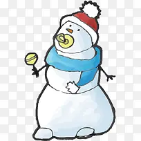 手绘雪人