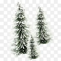 高清创意元素下雪了的松树