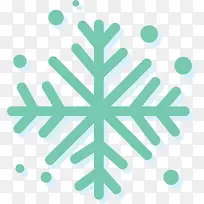 绿色冬季雪花片