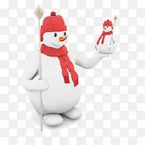 大雪人手托个小雪人