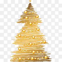 金色线条圣诞树