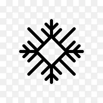 黑色创意手绘雪花
