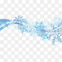 蓝色唯美冬日雪花装饰