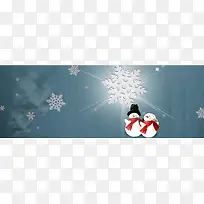 唯美场景雪花雪人