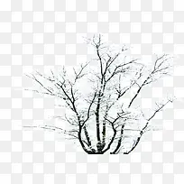 摄影合成白色的雪花树木