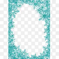 蓝色圣诞雪花装饰边框背景