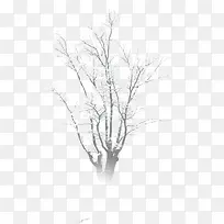 白色雪花设计树木