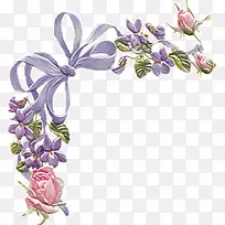 紫色蝴蝶结边框