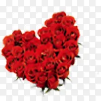 大红色心形玫瑰花元素