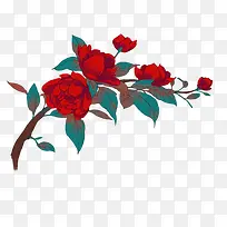 彩绘红色玫瑰花装饰