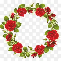 红色玫瑰花环装饰