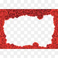 红色玫瑰花边框装饰