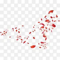 红色艺术装饰花瓣玫瑰