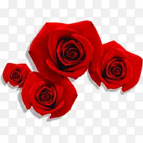 红色卡通玫瑰花朵鲜花