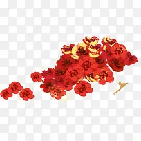 手绘红色水彩玫瑰花朵