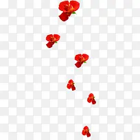 红色手绘鲜花花朵美好玫瑰