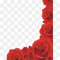 红色玫瑰花边素材婚礼