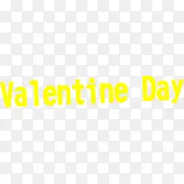 Valentine's Day情人节黄色艺术字