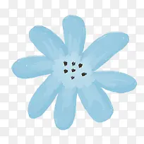 手绘一朵蓝色大花