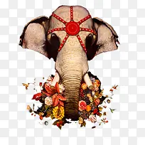 大象和花