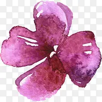 手绘水彩紫色大花