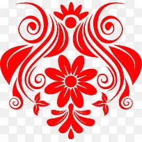 创意合成红色的花卉边框纹理