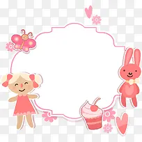 矢量兔子儿童标题