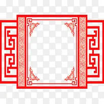 中秋节手绘红色边框
