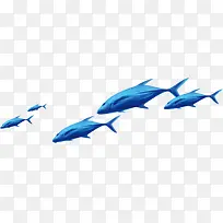 夏日海报海洋卡通小鲨鱼