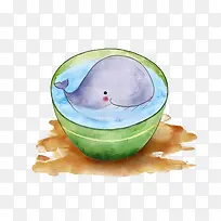 手绘可爱鲸鱼