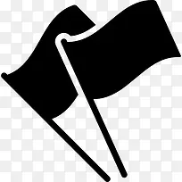 两个黑色的旗帜图标