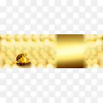 奢华珍珠金黄背景banner