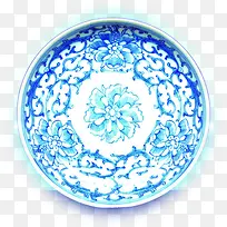 蓝色高清花纹陶瓷