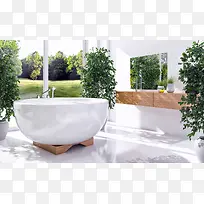 白色陶瓷浴缸家具