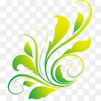 绿色线条花纹