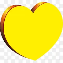 海报黄色立体爱心形状效果