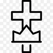 十字架和皇冠图标