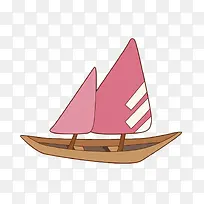 粉色卡通帆船