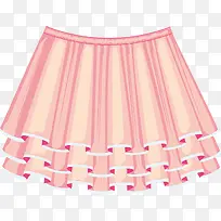 粉色叠层矢量卡通百褶裙