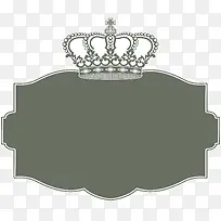 绿色皇冠婚礼标签