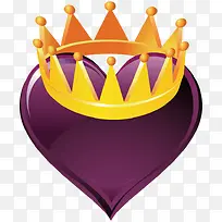 卡通紫色爱心皇冠