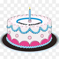 粉色生日蛋糕卡通